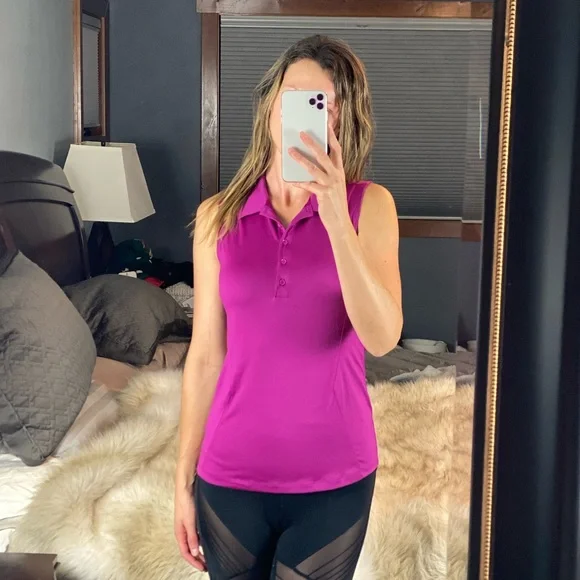 Under Armour Loose fuchsia Sleeveless Polo, Small - Picture 14 of 14